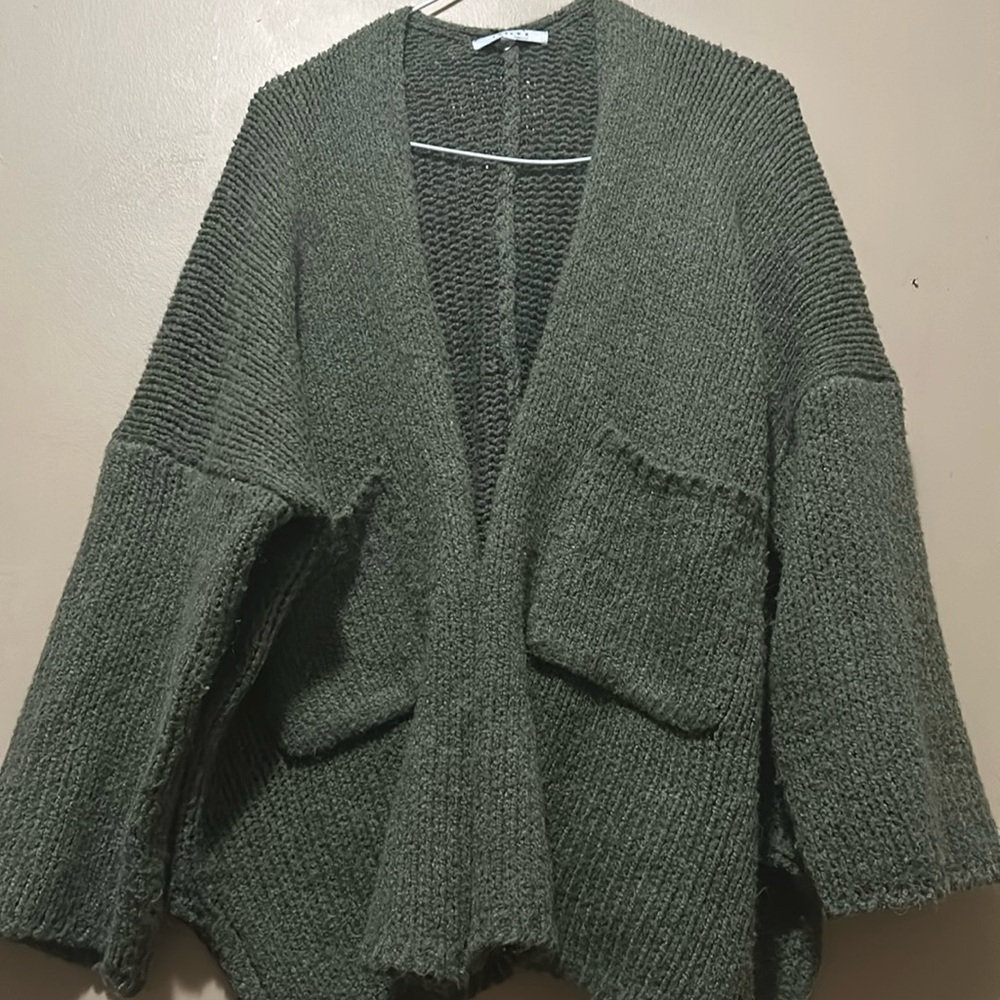 boho indie green cardigan
